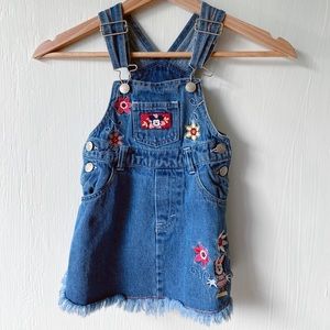 VINTAGE Mickey & Co. Embroidered Denim Overalls